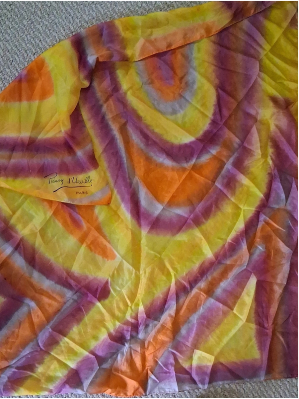 Remoy d'urville Paris Vintage Silk Scarf Large